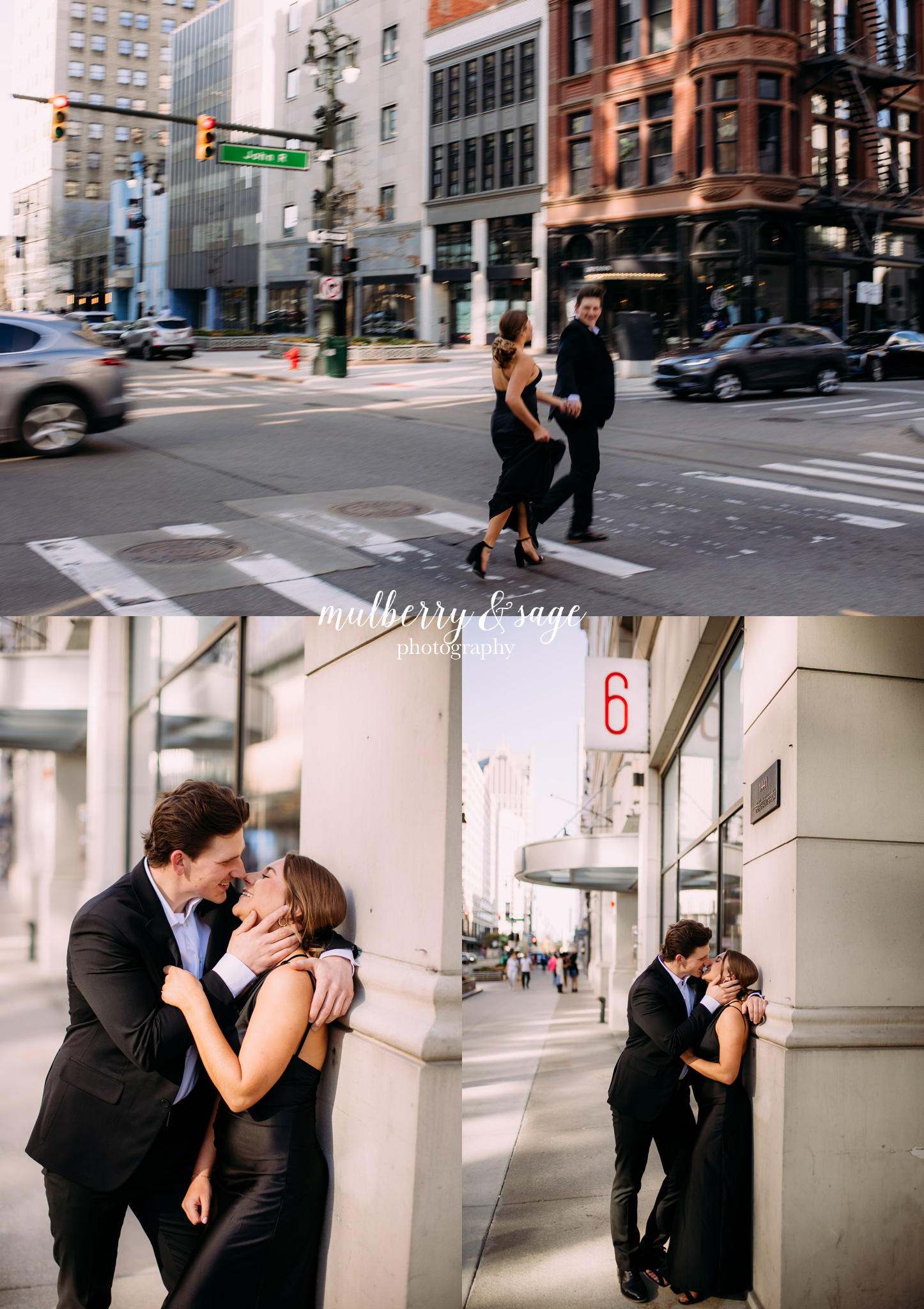 downtown detroit engagement session