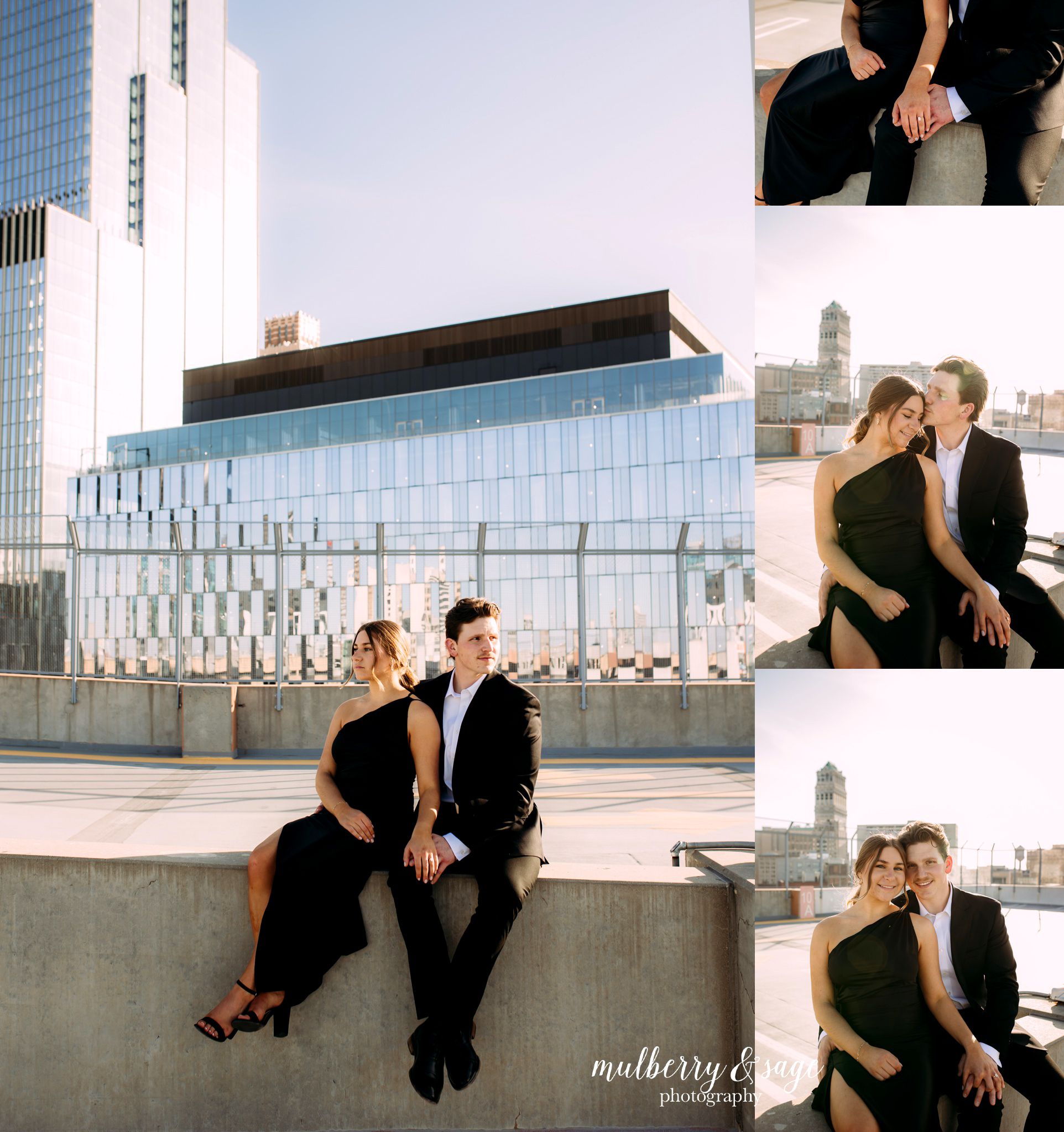 downtown detroit engagement session